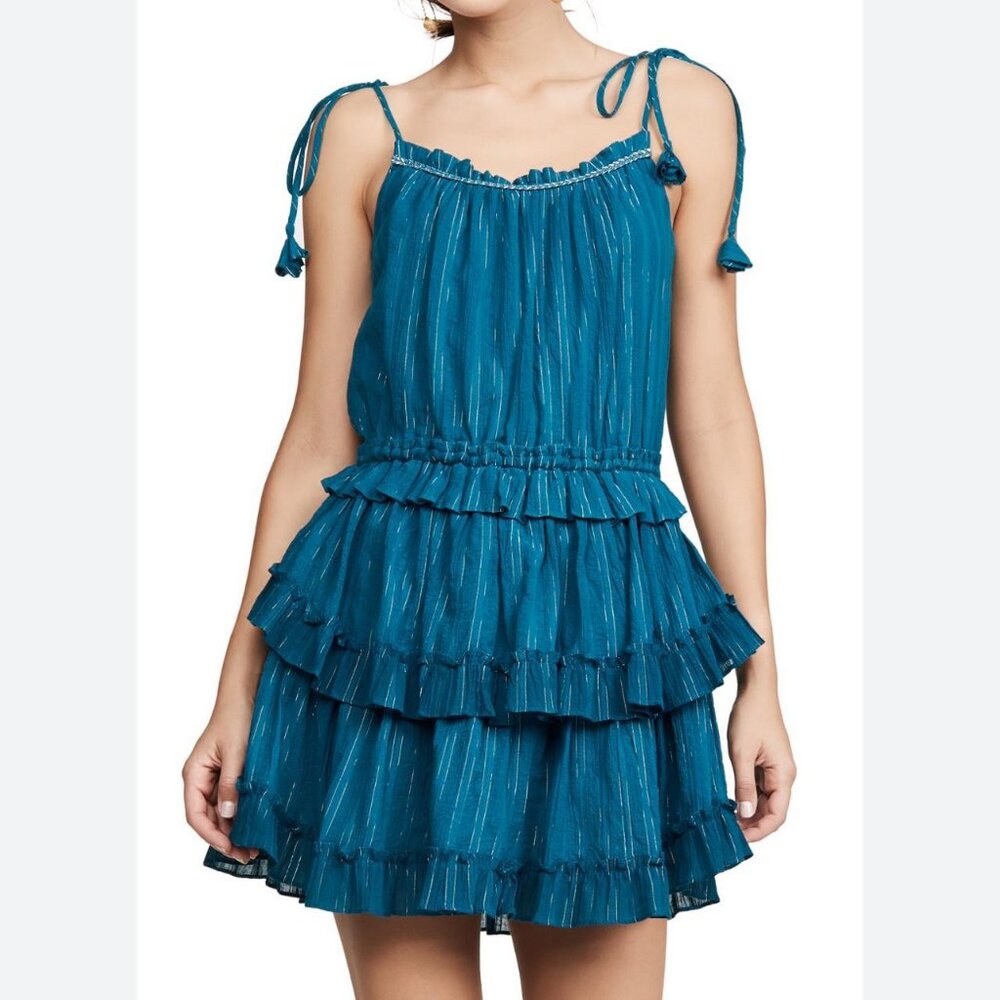 Misa Los Angeles Women's Blue and Gold Dress